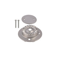 Корпус пальника, маленький з 2 отворами, головка конфорки Inox, для плит SMEV, нові моделі FR DO-51380