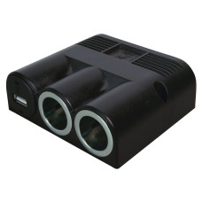 Потрійна розетка для поверхневого монтажу з USB 324/069