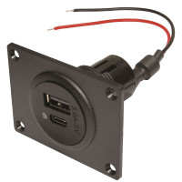 Подвійна розетка EV Power USB-C/A з монтажною пластиною 12 - 24 В