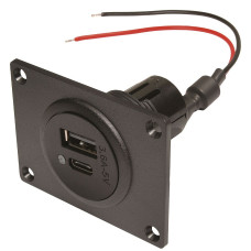 Подвійна розетка EV Power USB-C/A з монтажною пластиною 12 - 24 В