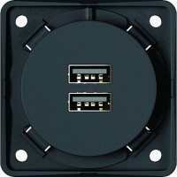  USB-розєм для зарядки двосторонній антрацитовий матовий