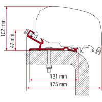  Markisen-Adapter F80 für Hymer - F80 Adapt.Hymer 550 см