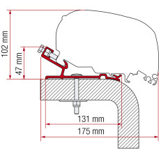  Markisen-Adapter F80 für Hymer - F80 Adapt.Hymer 550 см
