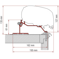 Markisen-Adapter F80 für Caravan Roof - Перехідник Caravan Roof 600