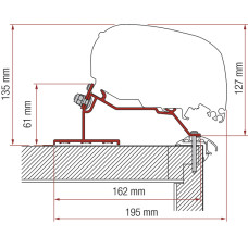 Markisen-Adapter F80 für Caravan Roof - Перехідник Caravan Roof 600