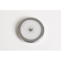 12V LED-Deckenleuchte rund, Chrom Glänzend, Touch-Schalter mittig
