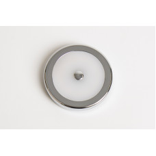12V LED-Deckenleuchte rund, Chrom Glänzend, Touch-Schalter mittig