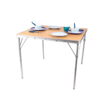 Klappbarer Campingtisch mit Tischplatte aus Bambus -