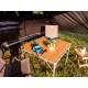 Klappbarer Campingtisch mit Tischplatte aus Bambus -