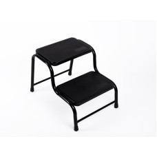 Doppeltrittstufe Stahl, Schwarz pulverbesch. Höhe 38 см, 150 кг belastbar