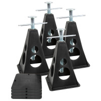  Stützbock Kunststoff - 4 Stück, schwarz, Höhe 30-42cm, inkl. Platten