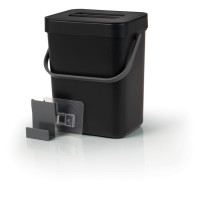 Mülleimer 5l schwarz 18,7x14,5x24,5cm, mit Deckel,zum Einhängen an Tür