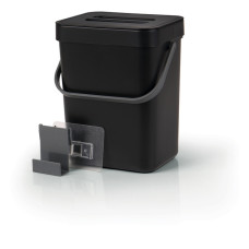 Mülleimer 5l schwarz 18,7x14,5x24,5cm, mit Deckel,zum Einhängen an Tür