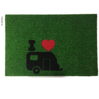 Килимок для ніг GREEN FLOCK 40x60см, зелений, ПП/гума, з мотивом