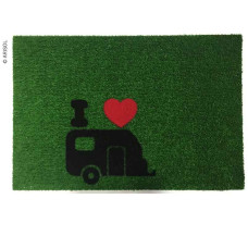 Килимок для ніг GREEN FLOCK 40x60см, зелений, ПП/гума, з мотивом