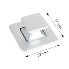 Push Lock - Повний кнопковий меблевий замок хром матовий 37x37 мм