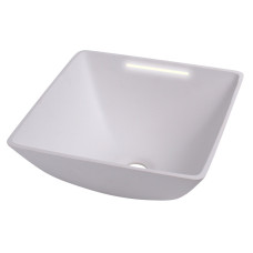 Дизайнерський умивальник квадратний білий, розмір: 290x290mm H135mm з LED-підсвічуванням