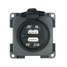 USB-розєм для подвійної зарядки 5V / 1A + 2,1A