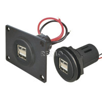 USB-розетка 12/5В з подвійним USB 2x2.5A з монтажною пластиною
