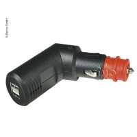 Кутовий USB подвійний зарядний штекер 12В
