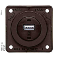 Вбудований USB-розєм, коричневий матовий, 12 В, 3 А Вихідний струм