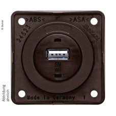 Вбудований USB-розєм, коричневий матовий, 12 В, 3 А Вихідний струм