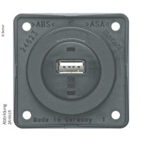 USB-розєм для корпусу, сірий глянсовий, 12 В, 3 А Вихідний струм