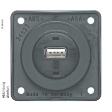 USB-розєм для корпусу, сірий глянсовий, 12 В, 3 А Вихідний струм