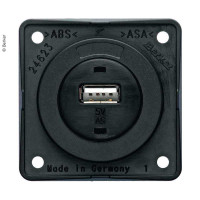 Розєм USB вбудований, чорний матовий, 12В, 3А Вихідний струм