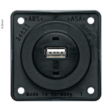 Розєм USB вбудований, чорний матовий, 12В, 3А Вихідний струм