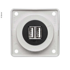 Розетка для зарядки USB Berker 12V подвійна polarwhite-gl., вставка чорна