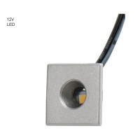 LED 12V одноточковий сріблястий, 0,5 Вт, 18x18 мм, висота 9 мм