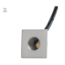 LED 12V одноточковий сріблястий, 0,5 Вт, 18x18 мм, висота 9 мм