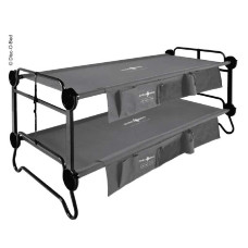  Двохярусне ліжко Disc-O-Bed XL антрацит з бічними кишенями