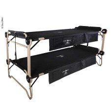 Двохярусне ліжко Disc-O-Bed 2XL Black з бічними кишенями