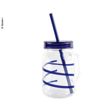 Trinkbecher mit Strohhalm TWIST blau, 550 мл