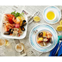 Набір посуду CORELLE OCEAN BLUES з 12 предметів на 4 особи, незнищенний
