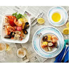 Набір посуду CORELLE OCEAN BLUES з 12 предметів на 4 особи, незнищенний
