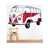 Колекція VW Настінне тату VW Bulli, Samba classic red, 180x120cm