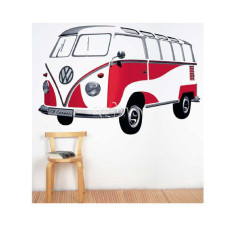 Колекція VW Настінне тату VW Bulli, Samba classic red, 180x120cm