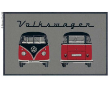 Килимок для дверей VW Collection Bulli, сірий FRONT+HECK, 75x50см, 100% нейлон