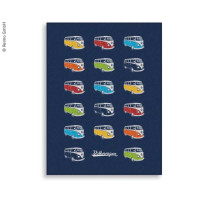 Колекція VW Флісова ковдра BULLI PARADE, синій, 150x200 см