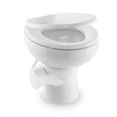 Вакуумний унітаз Dometic VacuFlush 5009 високий з пластиковим педальним змивом та зливом під підлогу