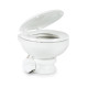 Унітаз-вакуум Dometic VacuFlush 5006 короткий з металевою педаллю змиву та зливом через підлогу біли