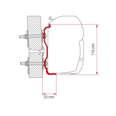 Кронштейн-перехідник для маркізи F45-F70 Kit Hymer 2016 Fiamma