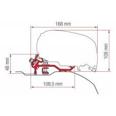 Кронштейн-перехідник для маркізи F80s Kit Ducato-Jumper-Boxer (H2 - L2  L3)  gt 2006 Fiamm